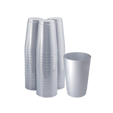 100 Pieces Plastic Silver Cups（IOOOOO）
